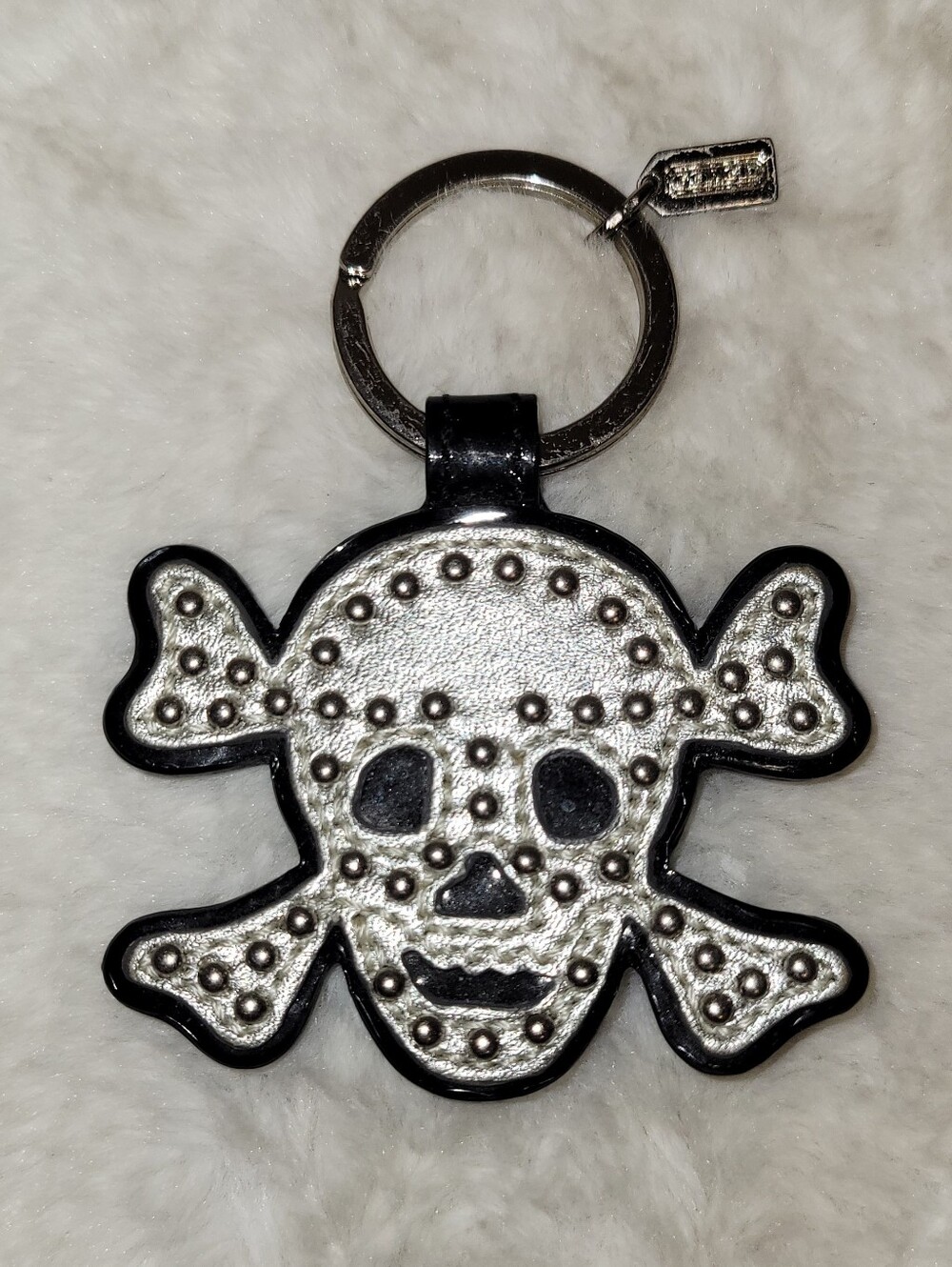 Coach Studded Skull Leather Key Fob